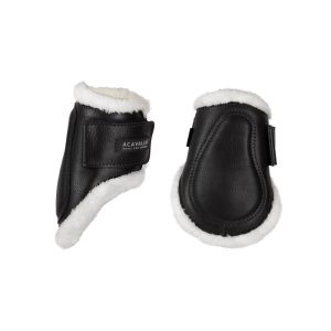 Jumping fetlock boots faux sheepskin & hook-and-loop closure
