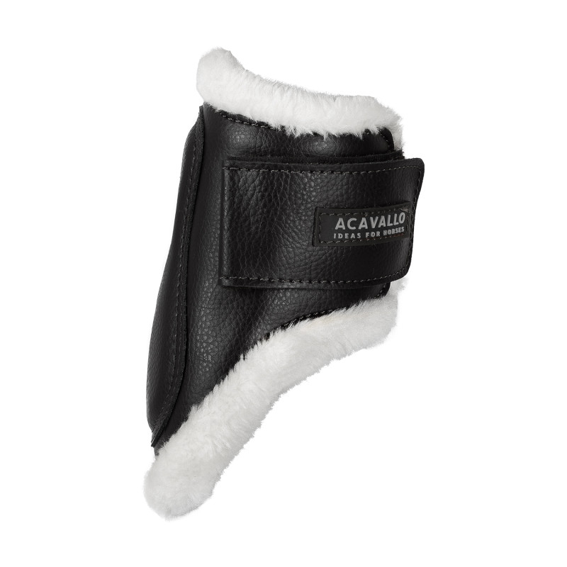 Jumping fetlock boots faux sheepskin & hook-and-loop closure BK 2