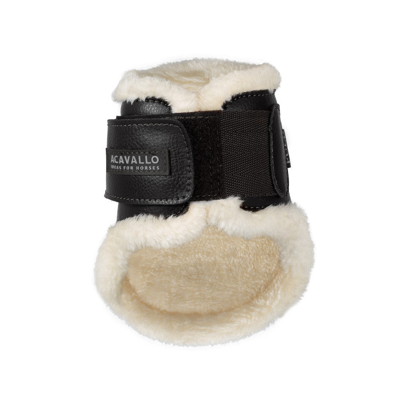Jumping fetlock boots faux sheepskin & hook-and-loop closure BK 3