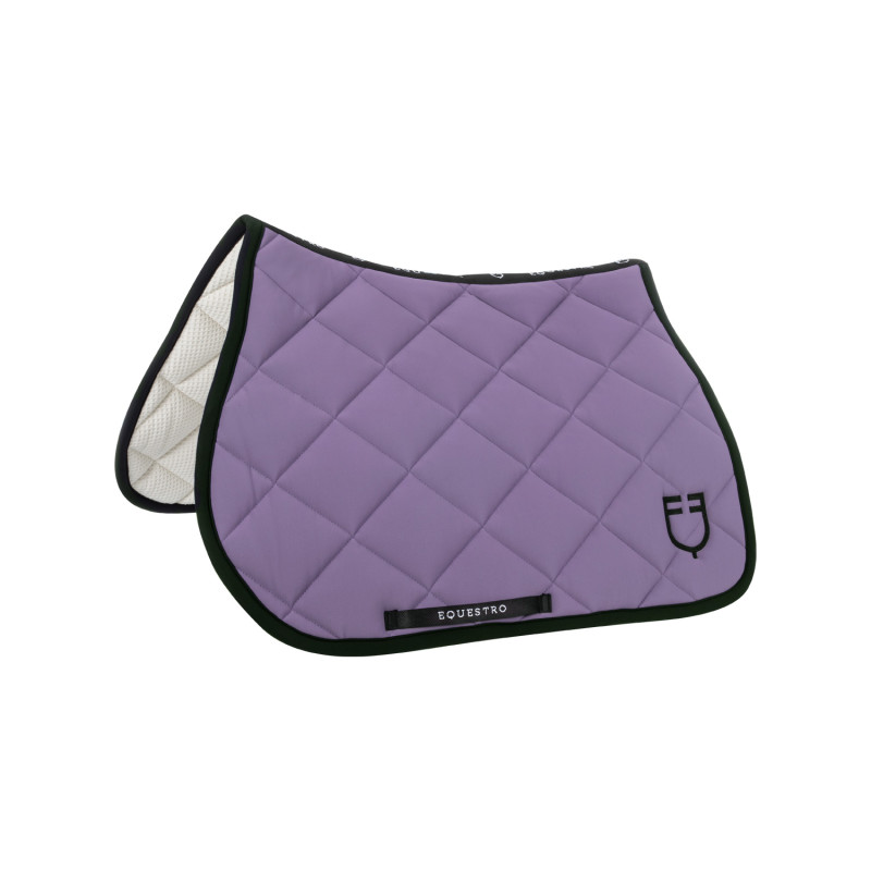 Jumping saddle pad with embroidered logo black line edition