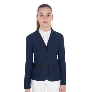 Girls' three-button competition jacket perforated fabric