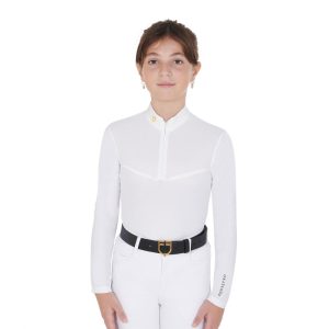 Girls' long-sleeved polo shirt