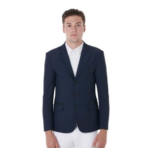 Men's competition jacket three buttons perforated fabric